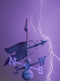 Weathervane and Lightning Bolt Photographic Print