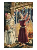 A Merry Christmas with Children and Christmas Stockings