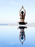 Buy Woman Exercising on Swimming Pool Edge at AllPosters.com