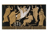 19th Century Greek Vase Illustration of Zeus Abducting Leda in the form of a Swan
