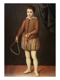 Italian Baroque Portrait of Boy with Racquet and Ball