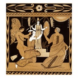 19th Century Greek Vase Illustration of Cassandra with Apollo and Minerva Giclee Print