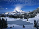 Lake and Mount Rainier Photographic Print