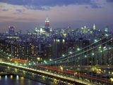 Manhattan Bridge and Skyline at Night