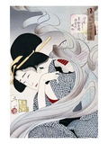 Buy 19th Century Japanese Print of a Woman with a Fan at AllPosters.com
