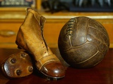 1900s Soccer Ball and Boots