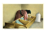 Pueblo Indian Woman Grinding Grain