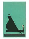 Cartoon pianist