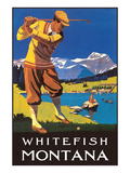 Golfer in Mountains, Whitefish, Montana