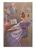 Buy Old Fashioned Lady at Keyboard at AllPosters.com