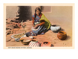 Hopi Indian Making Pottery, Arizona