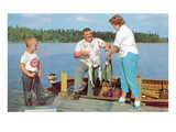 Buy Family Fishing on Midwestern Lake, Retro at AllPosters.com
