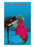 Poodle Playing Piano, Retro