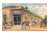 Burros with Firewood, La Fonda, Santa Fe, New Mexico