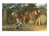 Two Cowboys Making Camp