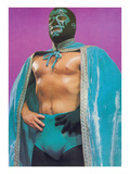 Buy Mexican Wrestler in Turquoise Cape at AllPosters.com