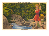 Buy Lady Fishing, Big Sky, Montana at AllPosters.com