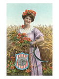 North Dakota Belle, with sickle