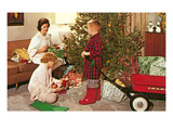 Family on Christmas Morning, Retro
