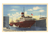 Buy Freighter in Davis Lock, Sault Ste. Marie, Michigan at AllPosters.com