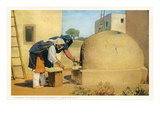 Pueblo Women Baking Bread, New Mexico
