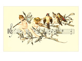 Buy Angel and Bird Chorus on Staff at AllPosters.com