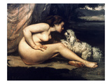 Courbet: Nude W/Dog, 1861