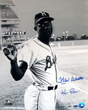 Hank Aaron Milwaukee Braves Uniform at Shea Stadium B&W Signed by Photographer Ken Regan