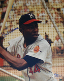 Hank Aaron Milwaukee Braves Color Vertical Close Up Signed by Photographer Ken Regan