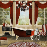 Red Chandelier Bath I