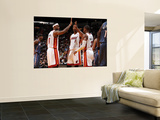 Charlotte Bobcats v Miami Heat: LeBron James, Chris Bosh and Dwyane Wade