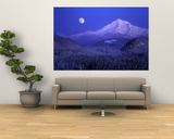 Moonrise over Mt. Hood, Oregon, USA