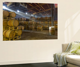 Shafts of Light in Barrel Room of Montevina Winery, Shenandoah Valley, California, USA