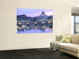 St. Peter's and Ponte Sant Angelo, The Vatican, Rome, Italy