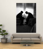 Jack Kennedy Conferring with His Brother and Campaign Organizer Bobby Kennedy in Hotel Suite