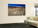 Route 66 Sign on Highway Near Amboy, Mojave Desert, California