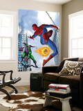 Spider-Man and Green Goblin Fighting in the City; Throwing Flaming Pumpkin