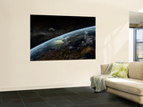 Buy A Space Station Orbits a Hypothetical Planet at AllPosters.com