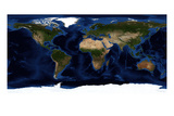Topographic & Bathymetric Shading of Full Earth