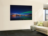 Aurora over Tjeldsundet and Sætertinden Mountain in Norway