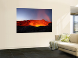 Lava Lake Illuminating Walls of Pit Crater at Night, Erta Ale Volcano, Danakil Depression, Ethiopia