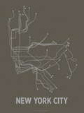 New York City (Charcoal Brown & Silver) Serigraph