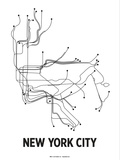 New York City (White & Black) Poster