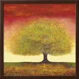 Dreaming Tree Red Framed Art Print