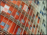 Facade Detail of the Torre Agbar, Barcelona, Catalonia, Spain