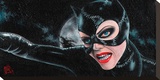 Cat Woman Stretched Canvas Print
