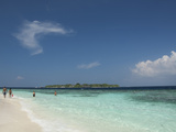 Bandos from the White Sand Beach, Island of Kuda Bandos, North Male Atoll, Maldives