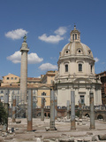 Forum of Trajan, Trajan's Column, Ruins of Basilica Ulpia and Church of Santo Apostolli