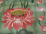 Detail of Temple Lotus Flower Tile Floor, Thai Buddhist Temple, Island of Penang, Malaysia