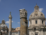 Forum of Trajan, Trajan's Column, Ruins of Basilica Ulpia and Church of Santo Apostolli